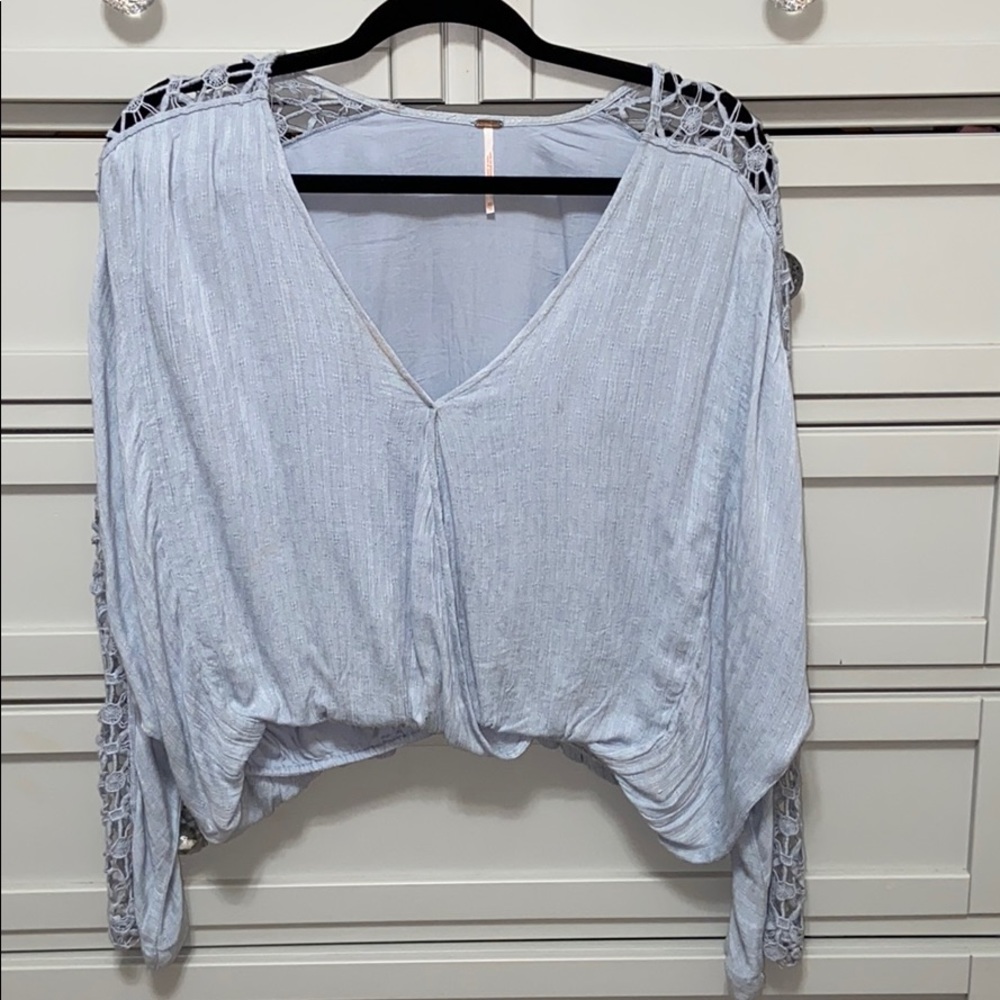 Light Blue Free People Blouse